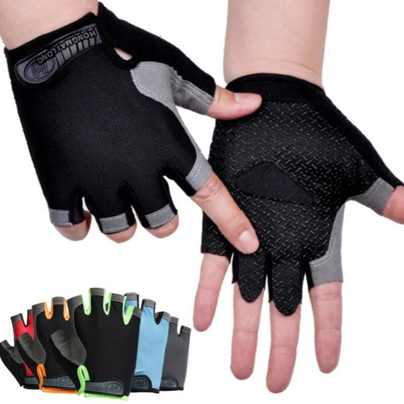 Gym Gloves Fingerless Gloves Anti-Slip Shock-Absorbing Breathable Gloves for Training Lifting Weight Cycling Performance