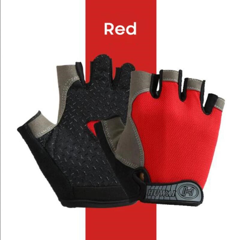 Gym Gloves Fingerless Gloves Anti-Slip Shock-Absorbing Breathable Gloves for Training Lifting Weight Cycling Performance