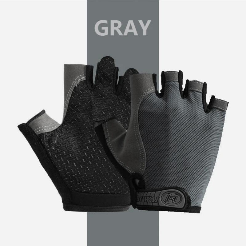 Gym Gloves Fingerless Gloves Anti-Slip Shock-Absorbing Breathable Gloves for Training Lifting Weight Cycling Performance