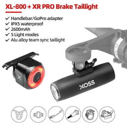 XOSS Rechargeable Bicycle Headlight Aluminium MTB Front Light 6