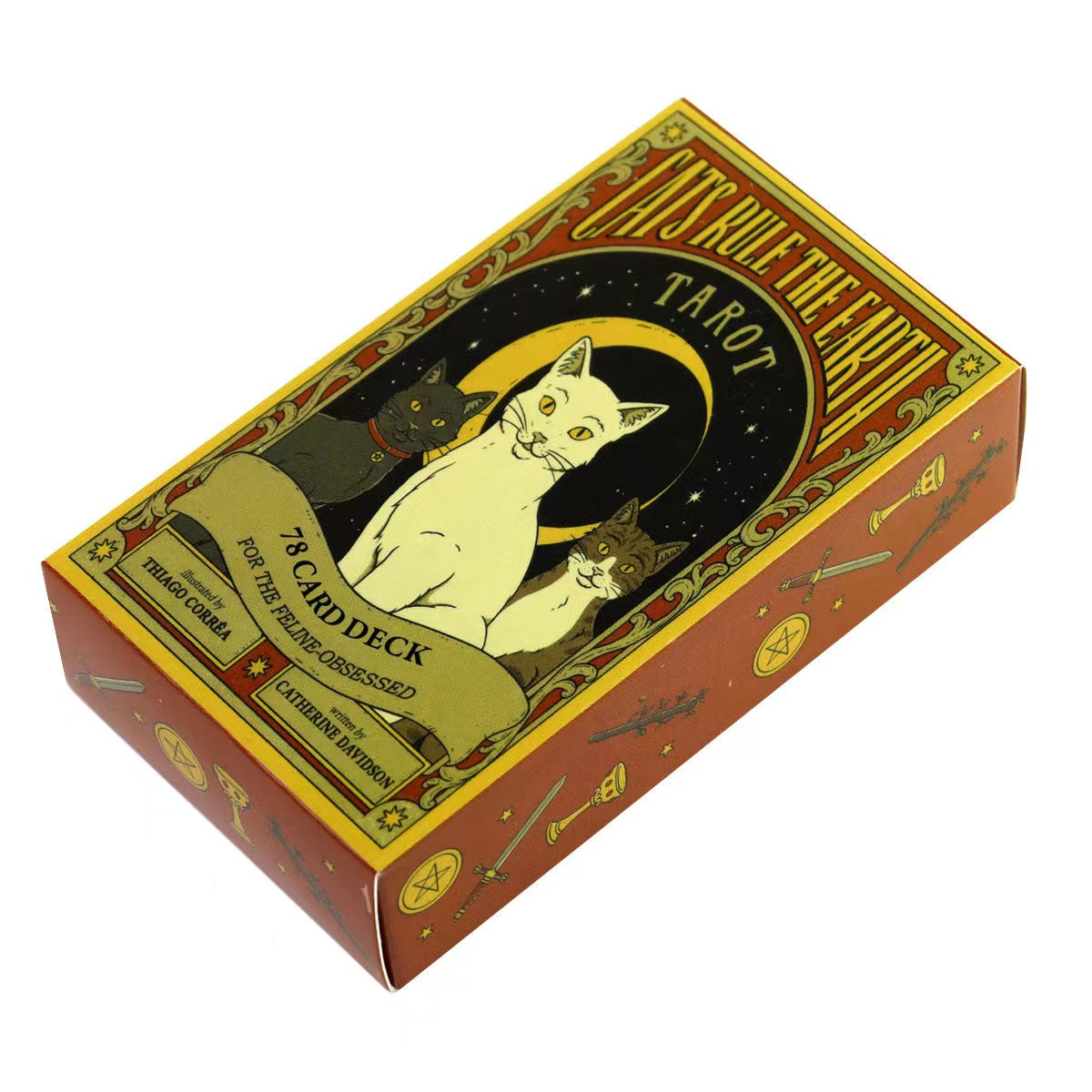 Cats Rule Earth Tarot Cards Oracle English Visions Divination Edition Deck for Beginners & Collectors, Mystical Board