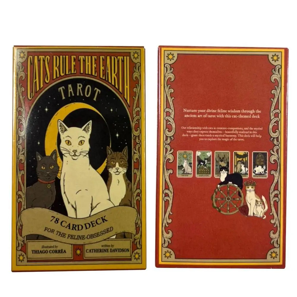 Cats Rule Earth Tarot Cards Oracle English Visions Divination Edition Deck for Beginners & Collectors, Mystical Board