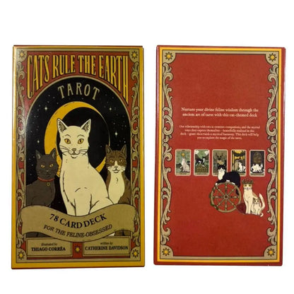 Cats Rule Earth Tarot Cards Oracle English Visions Divination Edition Deck for Beginners & Collectors, Mystical Board