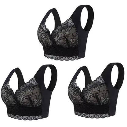 3Pack Seamless Lace Bralette Tops  Comfortable Ice Silk Wireless Bra For Everyday Support 6