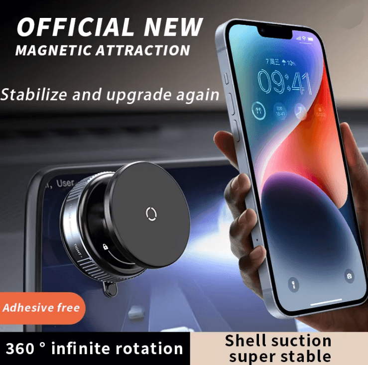 Magnetic Car Phone Holder with Strong Suction and 360 Degree Rotation