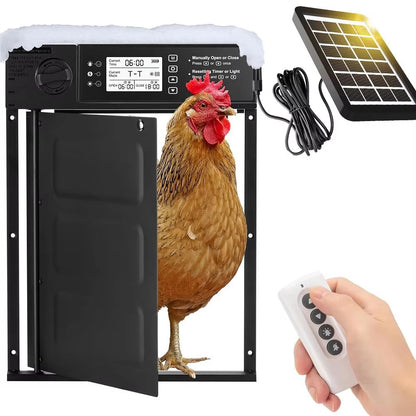 Automatic Chicken Coop Door | Solar Powered with Timer & Light Sensor, Safe Anti-Pinch Design