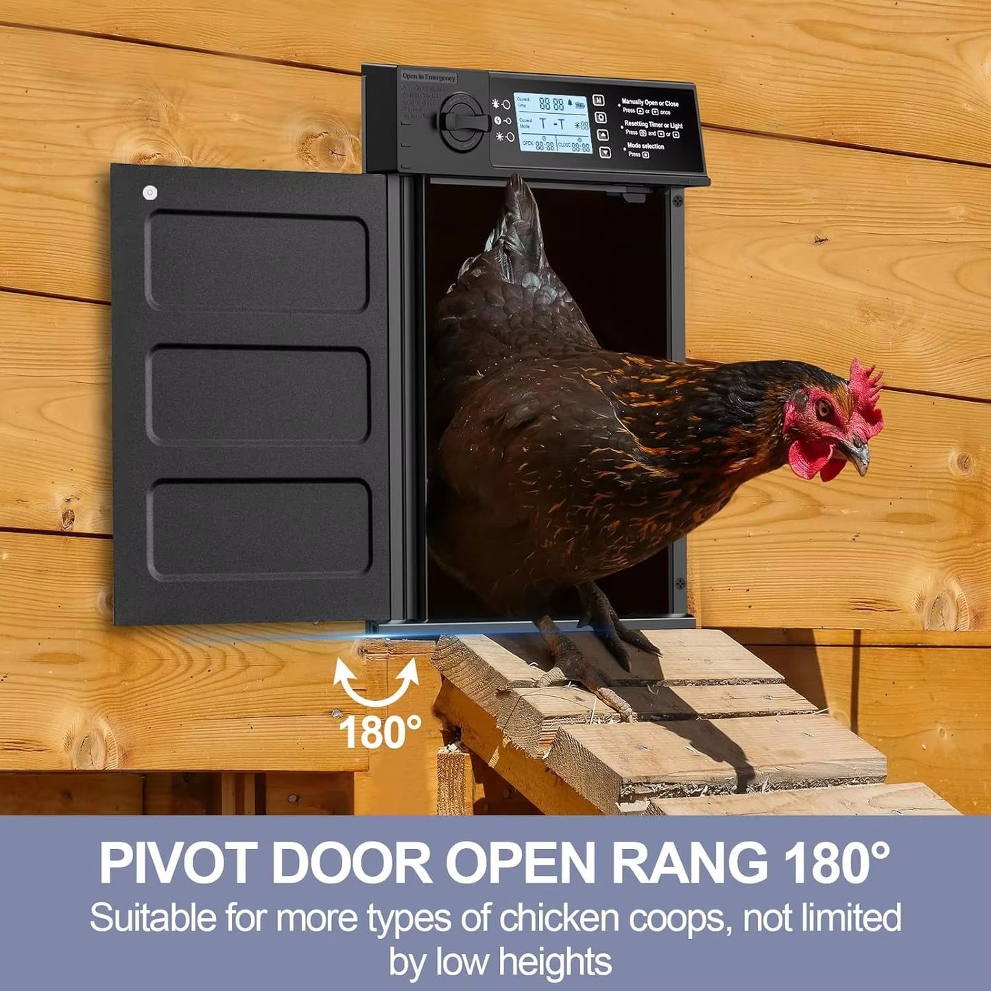 Automatic Chicken Coop Door  Solar Powered With Timer  Light Sensor Safe AntiPinch Design 1