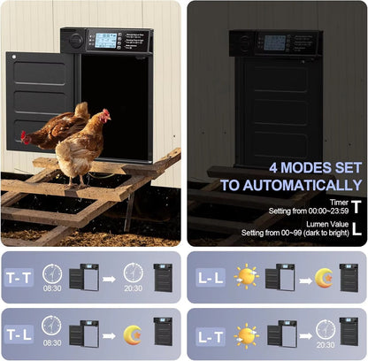 Automatic Chicken Coop Door  Solar Powered With Timer  Light Sensor Safe AntiPinch Design 3