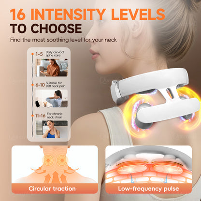Portable Cordless Neck Shoulder Massager, Pads 6 Modes USB Charging Smart Gift for Men Women