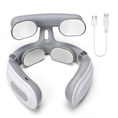 Portable Cordless Neck Shoulder Massager, Pads 6 Modes USB Charging Smart Gift for Men Women