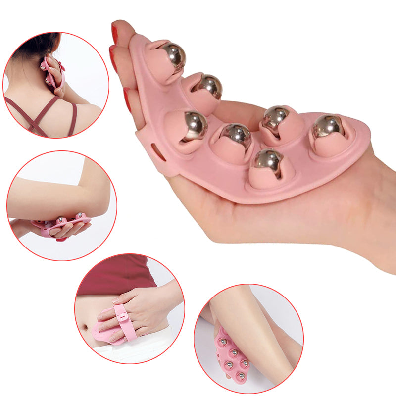 Meridian Stovepipe Brush, AntiCellulite Body Massage Roller Ball Glove for Neck Back Shoulder Leg Pain Relief