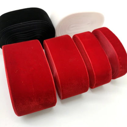 DIY Hair Bowknot Ribbon, Black, White, Red Velvet, Wedding Party Decoration, Handmade Gift Wrapping, Craft Supplies