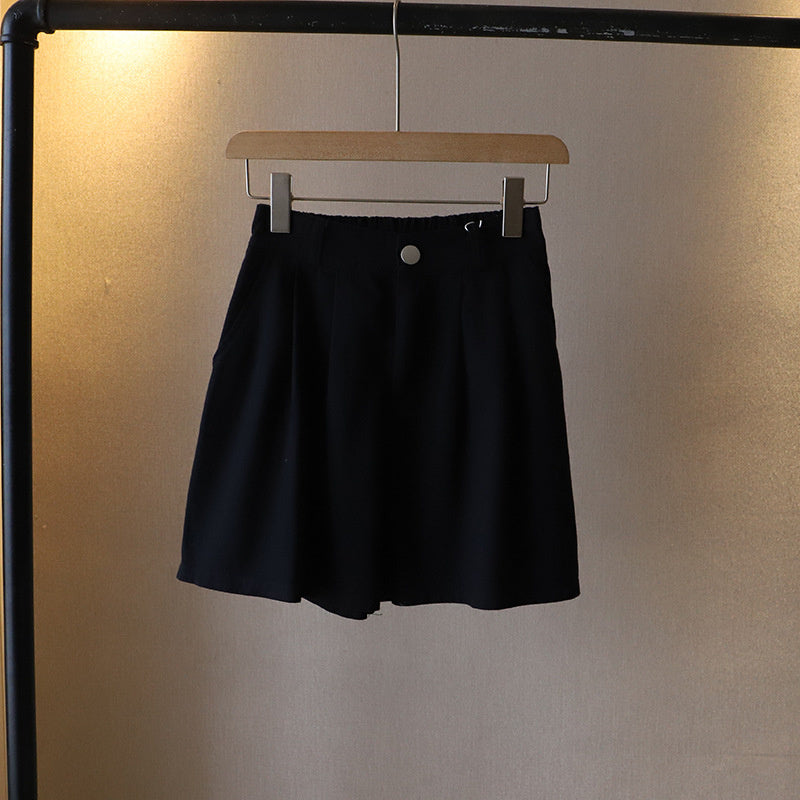 Women's Summer Short Pants, Washed Cotton Oversize Loose Shorts, High Waist Wide Leg Comfy Casual Pants, Solid Color
