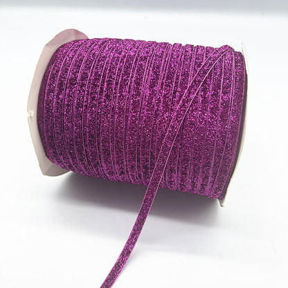 Velvet Ribbon Glitter Single Face Ribbon Bow No Elastic Headband Clips Decoration 9