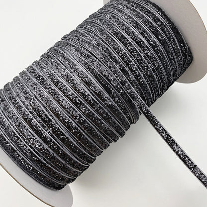 Velvet Ribbon Glitter Single Face Ribbon Bow No Elastic Headband Clips Decoration 10