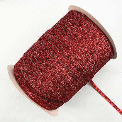 Velvet Ribbon Glitter Single Face Ribbon Bow No Elastic Headband Clips Decoration 15