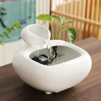 Chinese Style Circulating Ceramic Water Ornament Desktop Fountain 3