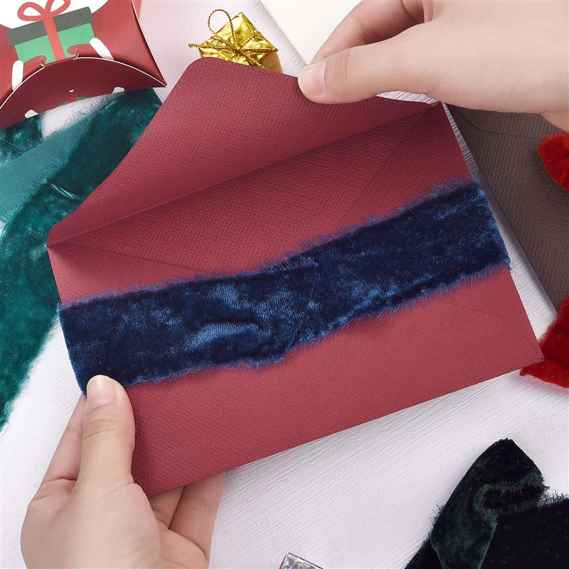 Frayed Edge Velvet Suede Cloth Ribbon Handmade For Wedding Invitation Wrapping Bouquets Birthday Pa 3
