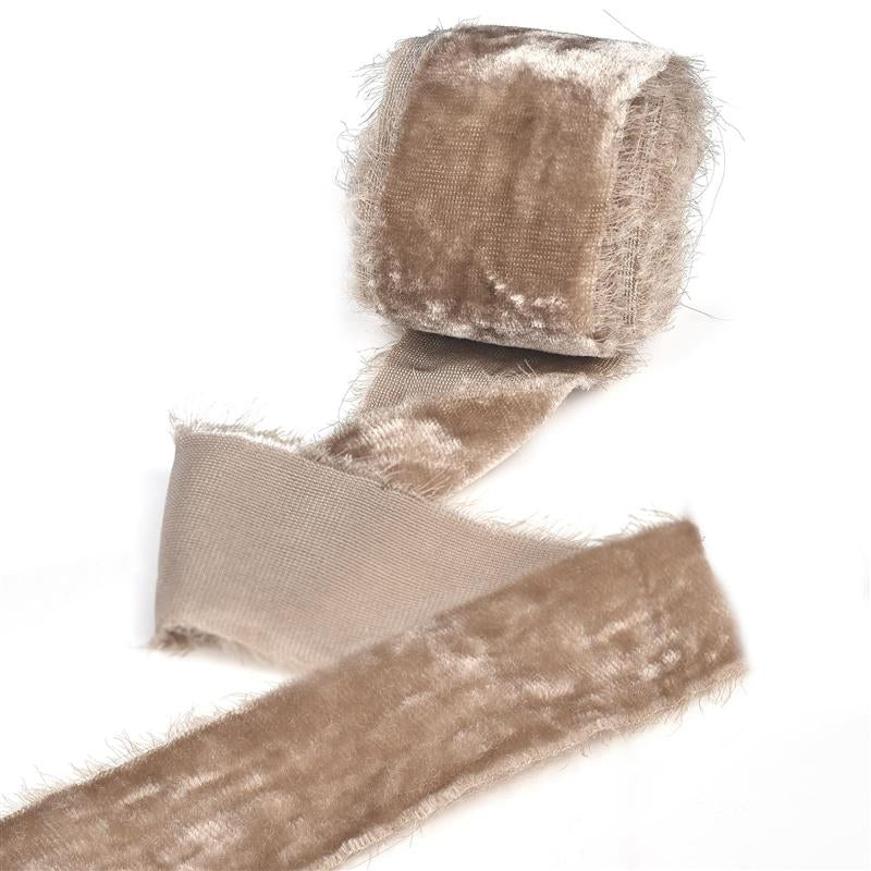 Frayed Edge Velvet Suede Cloth Ribbon Handmade For Wedding Invitation Wrapping Bouquets Birthday Pa 7