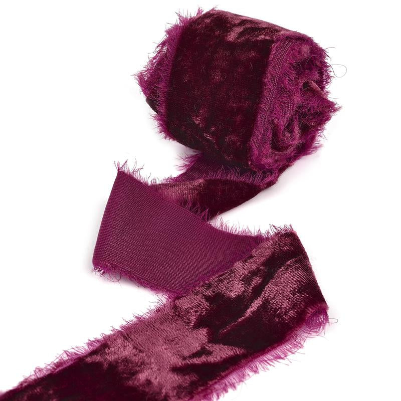 Frayed Edge Velvet Suede Cloth Ribbon Handmade For Wedding Invitation Wrapping Bouquets Birthday Pa 11
