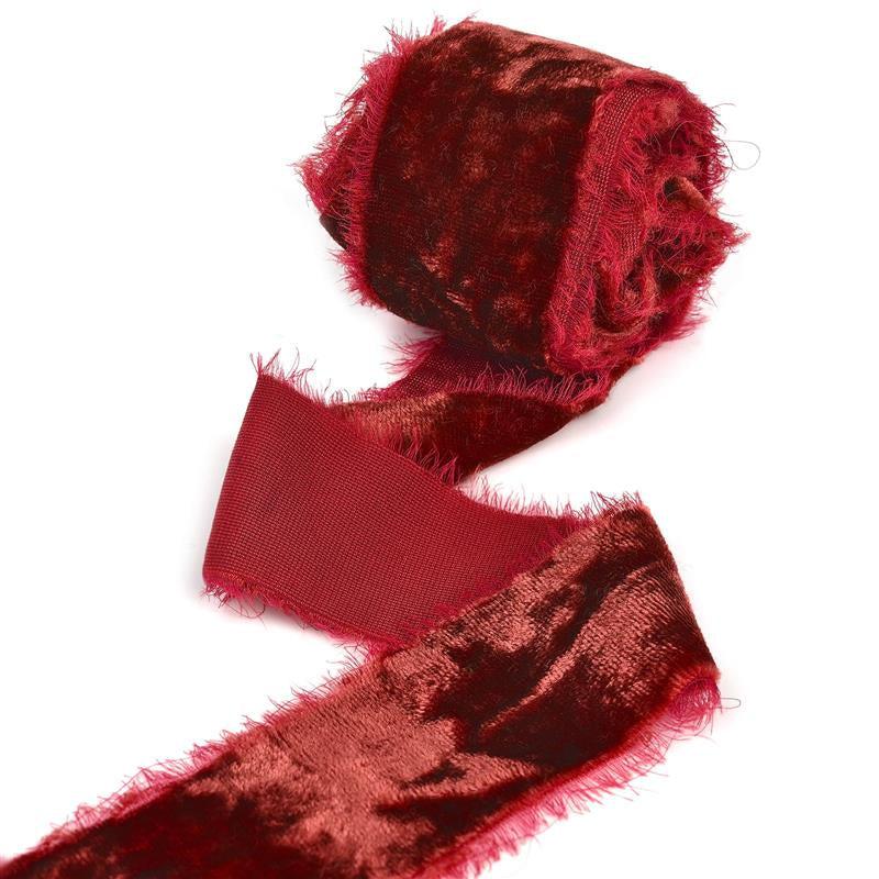 Frayed Edge Velvet Suede Cloth Ribbon Handmade For Wedding Invitation Wrapping Bouquets Birthday Pa 12