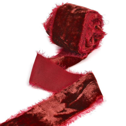 Frayed Edge Velvet Suede Cloth Ribbon Handmade For Wedding Invitation Wrapping Bouquets Birthday Pa 12