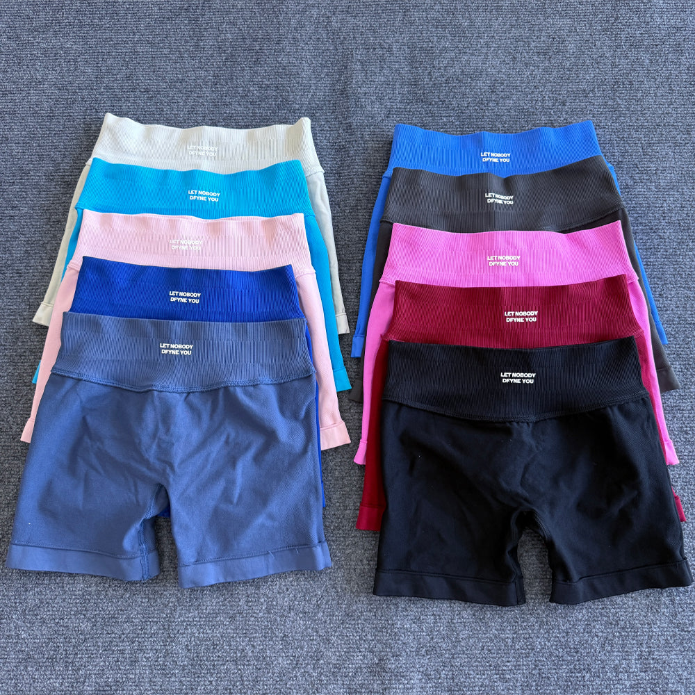Women's Seamless Scrunch Bum Shorts, High Waisted Yoga Shorts, Logo Fitness Impact Shorts