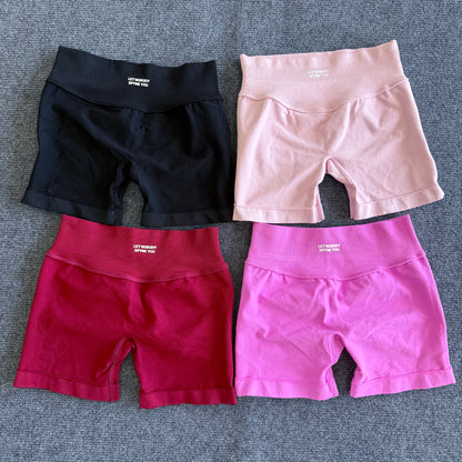 Womens Seamless Scrunch Bum Shorts High Waisted Yoga Shorts Logo Fitness Impact Shorts 2