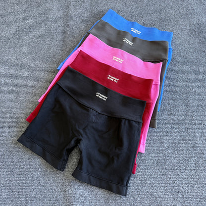 Womens Seamless Scrunch Bum Shorts High Waisted Yoga Shorts Logo Fitness Impact Shorts 3