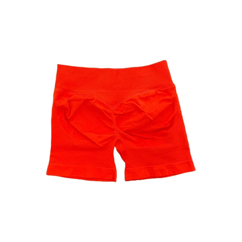 Womens Seamless Scrunch Bum Shorts High Waisted Yoga Shorts Logo Fitness Impact Shorts 5