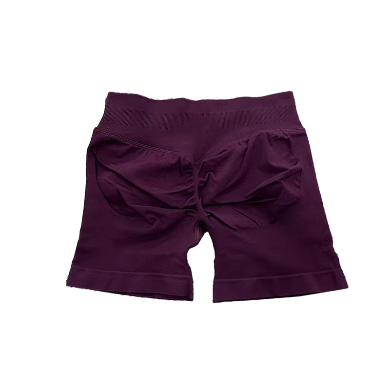 Womens Seamless Scrunch Bum Shorts High Waisted Yoga Shorts Logo Fitness Impact Shorts 6