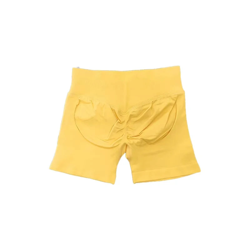 Womens Seamless Scrunch Bum Shorts High Waisted Yoga Shorts Logo Fitness Impact Shorts 8