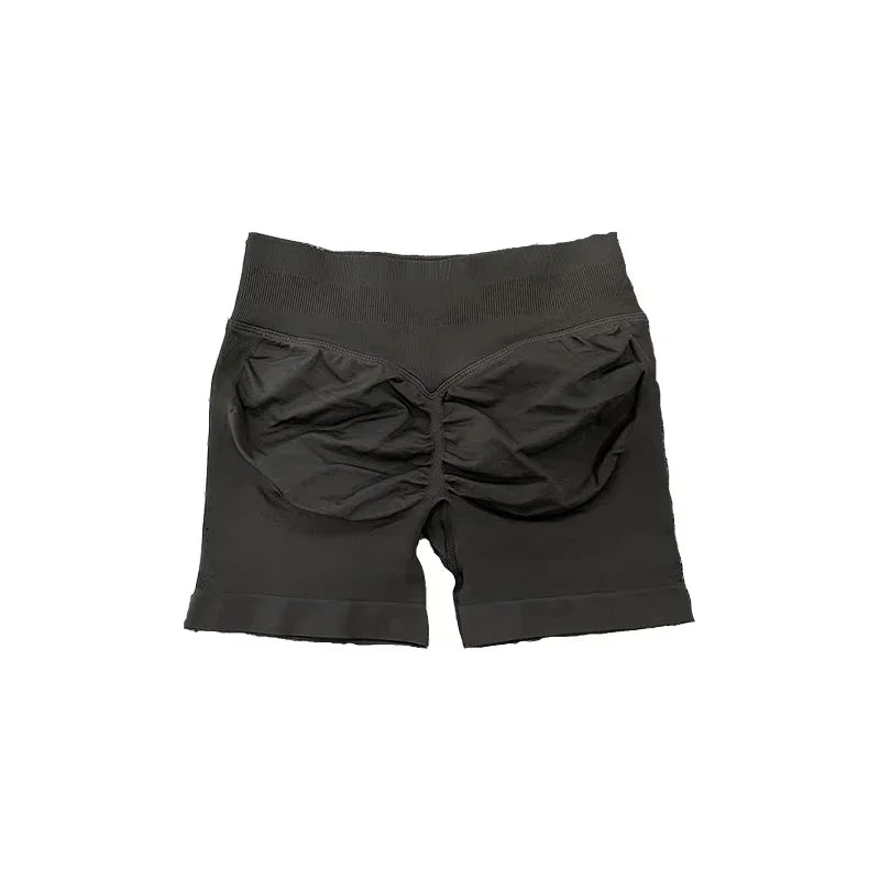 Womens Seamless Scrunch Bum Shorts High Waisted Yoga Shorts Logo Fitness Impact Shorts 12