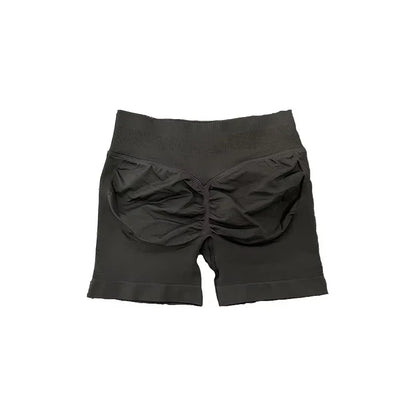 Womens Seamless Scrunch Bum Shorts High Waisted Yoga Shorts Logo Fitness Impact Shorts 12