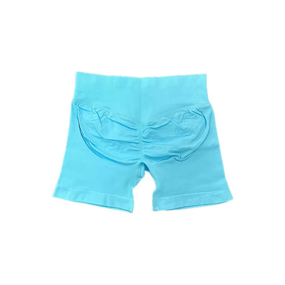 Womens Seamless Scrunch Bum Shorts High Waisted Yoga Shorts Logo Fitness Impact Shorts 14