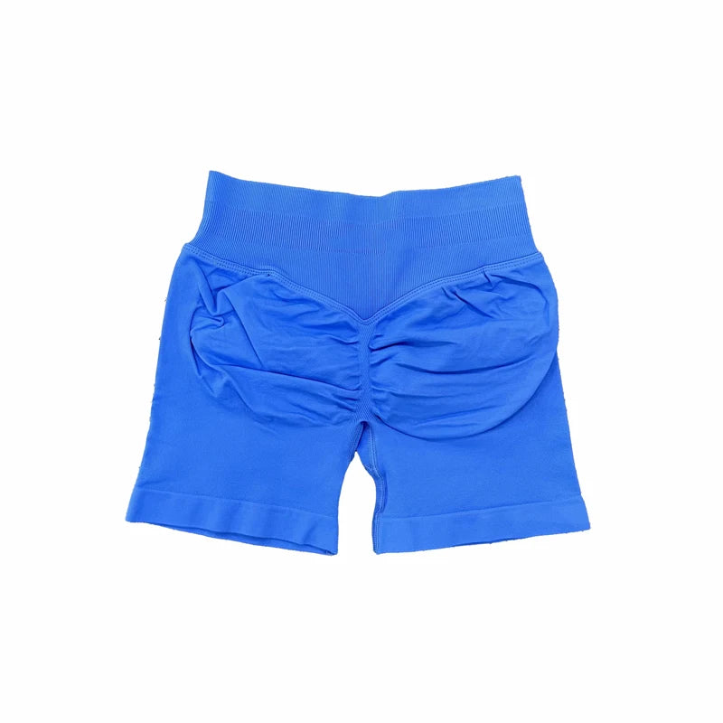 Womens Seamless Scrunch Bum Shorts High Waisted Yoga Shorts Logo Fitness Impact Shorts 15