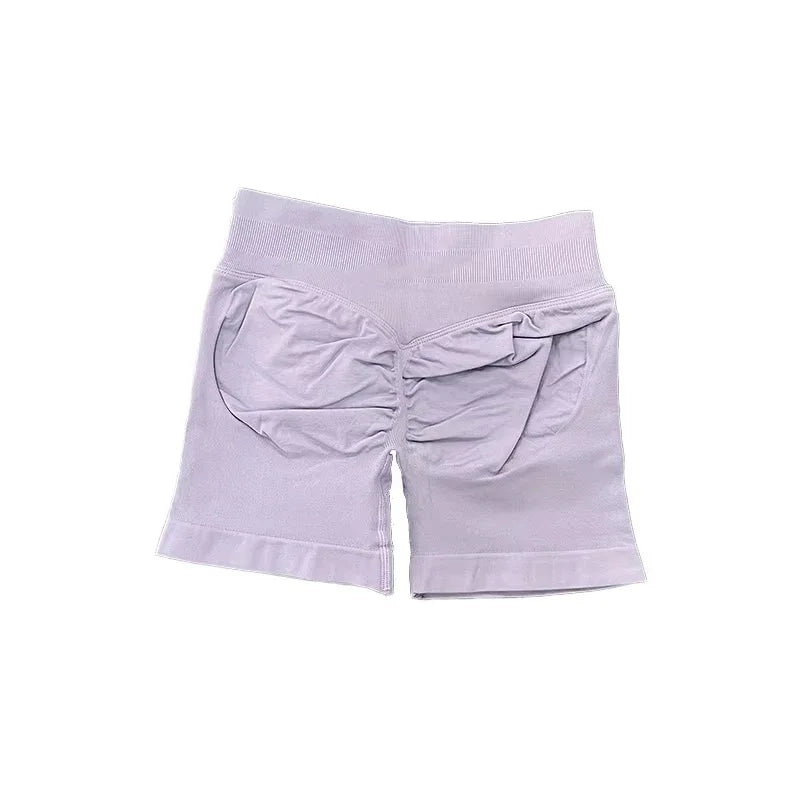 Womens Seamless Scrunch Bum Shorts High Waisted Yoga Shorts Logo Fitness Impact Shorts 19