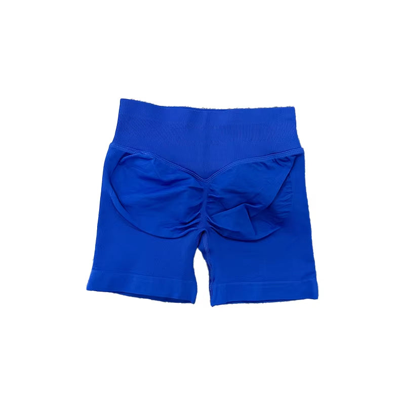 Womens Seamless Scrunch Bum Shorts High Waisted Yoga Shorts Logo Fitness Impact Shorts 21