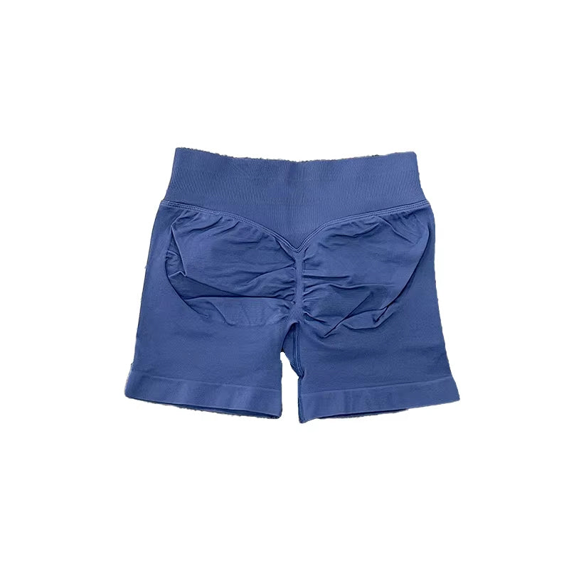 Womens Seamless Scrunch Bum Shorts High Waisted Yoga Shorts Logo Fitness Impact Shorts 22