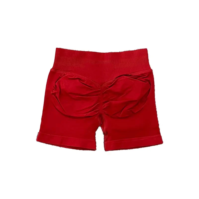 Womens Seamless Scrunch Bum Shorts High Waisted Yoga Shorts Logo Fitness Impact Shorts 25