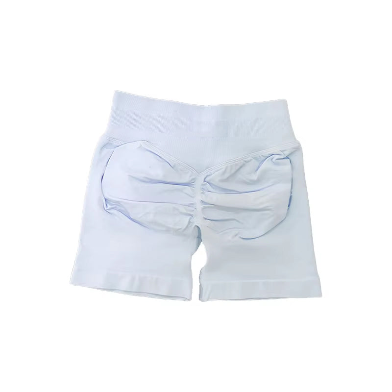 Womens Seamless Scrunch Bum Shorts High Waisted Yoga Shorts Logo Fitness Impact Shorts 26