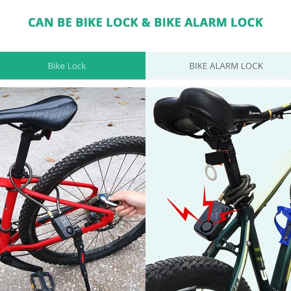 Waterproof Bike Alarm Lock With Remote And Combination Security 3
