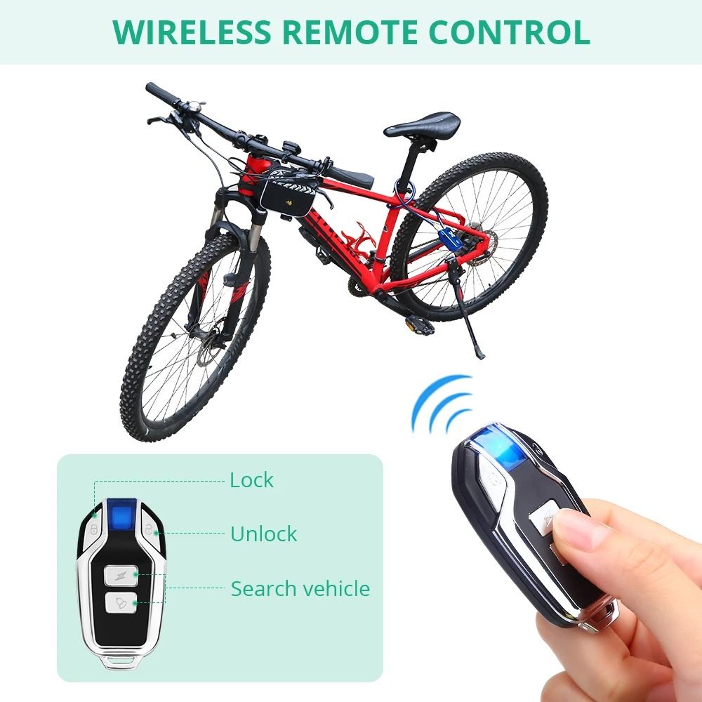 Waterproof Bike Alarm Lock With Remote And Combination Security 4