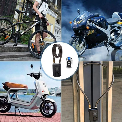 Waterproof Bike Alarm Lock with Remote and Combination Security