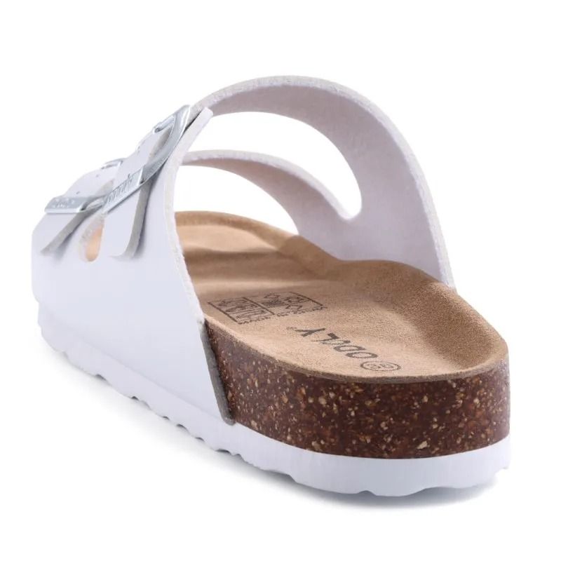 Comfort Cork Footbed Buckle Sandals Women Lightweight Leather Slides 5