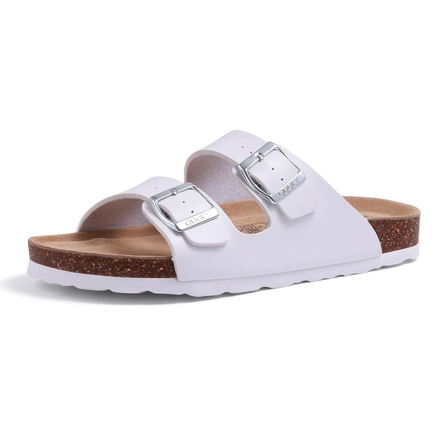 Comfort Cork Footbed Buckle Sandals Women Lightweight Leather Slides 7
