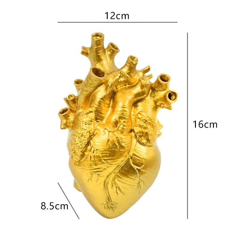 Anatomical Heart Vase Resin Decorative Flower Vessel 8