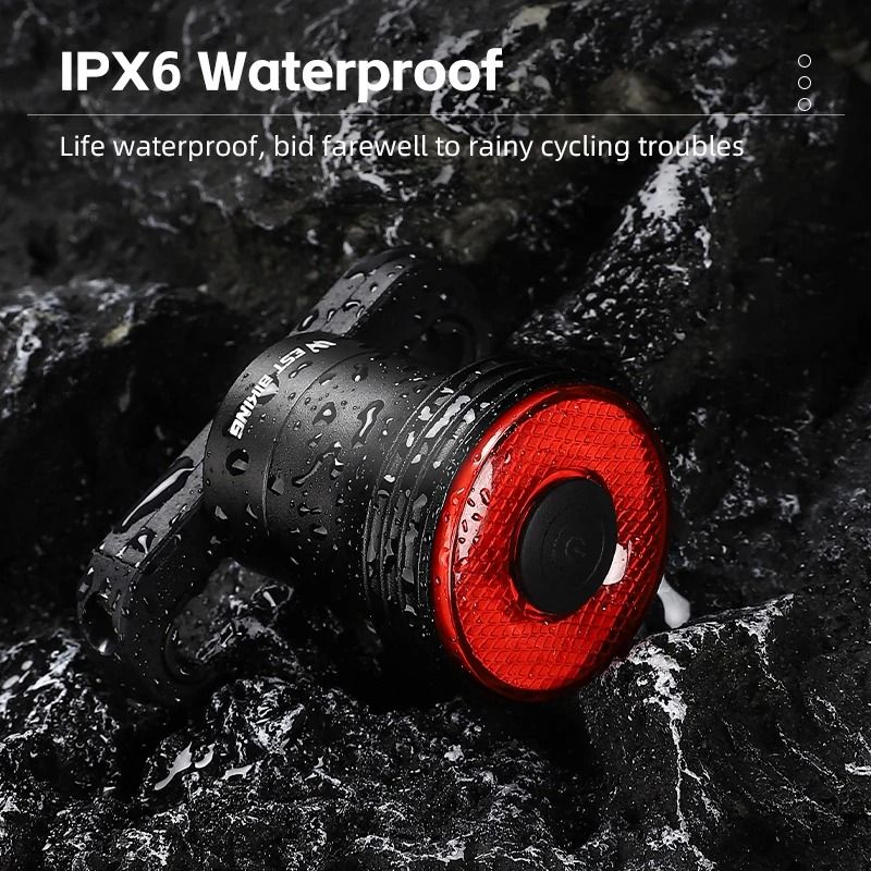 Smart Bike Tail Light Waterproof USB Rechargeable Rear Cycling Light 4