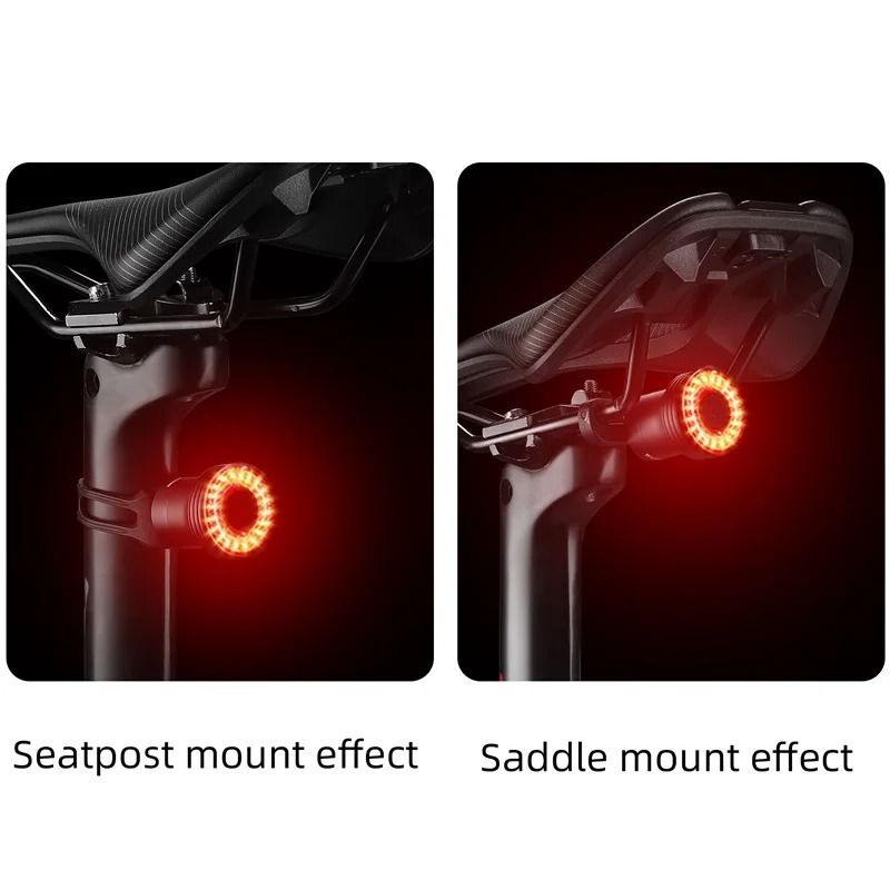 Smart Bike Tail Light Waterproof USB Rechargeable Rear Cycling Light 5