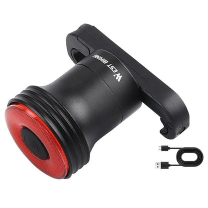 Smart Bike Tail Light Waterproof USB Rechargeable Rear Cycling Light 6